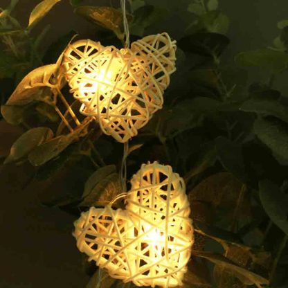 LED Rattan Love Heart Type Lamp Fairy String Hanging Lights