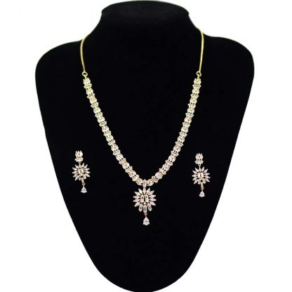 American diamond cut stone fashion necklace