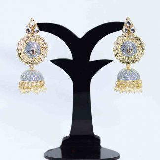 Gold Plated Earring Stone Jhumka