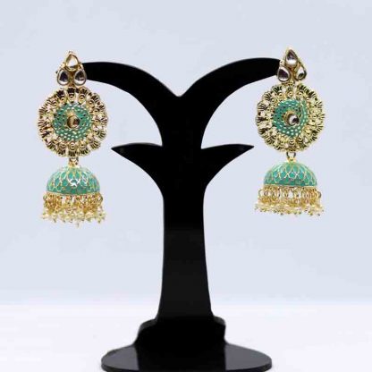 Gold Plated Earring Stone Jhumka