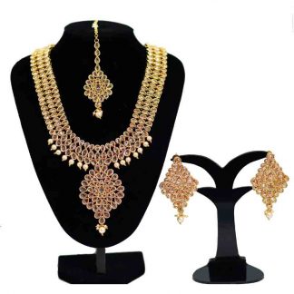 Golden Kundan Jewellery Set For Women