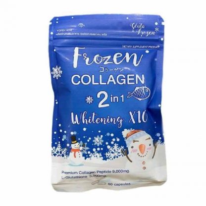 Frozen Collagen gluta 2 in 1 whitening x10 glutathione Snow White Skin Brighten Lighten Flawless Radiant Reduce Acne Scars Dark Spots Freckles Blemishes