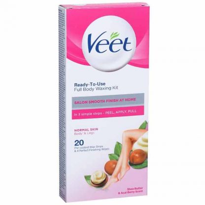 Veet Ready To Use Full Body Waxing Kit Normal Skin Pack Of 20