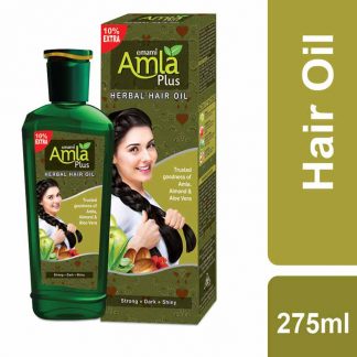 Product type:Amla Plus Herbal Hair Oil Brand:Emami Capacity: 275ml Makes hair Strong, dark and shiny Emami Amla Plus Herbal Hair Oil. Basic Ingredients: Amla, Aloe vera, Hibiscus & Almond