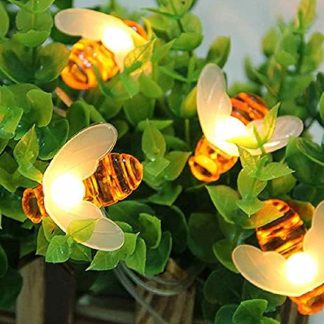 Solar Powered Cute Honey Bee Shape LED String Light Outdoor Garden Fence Patio Deco