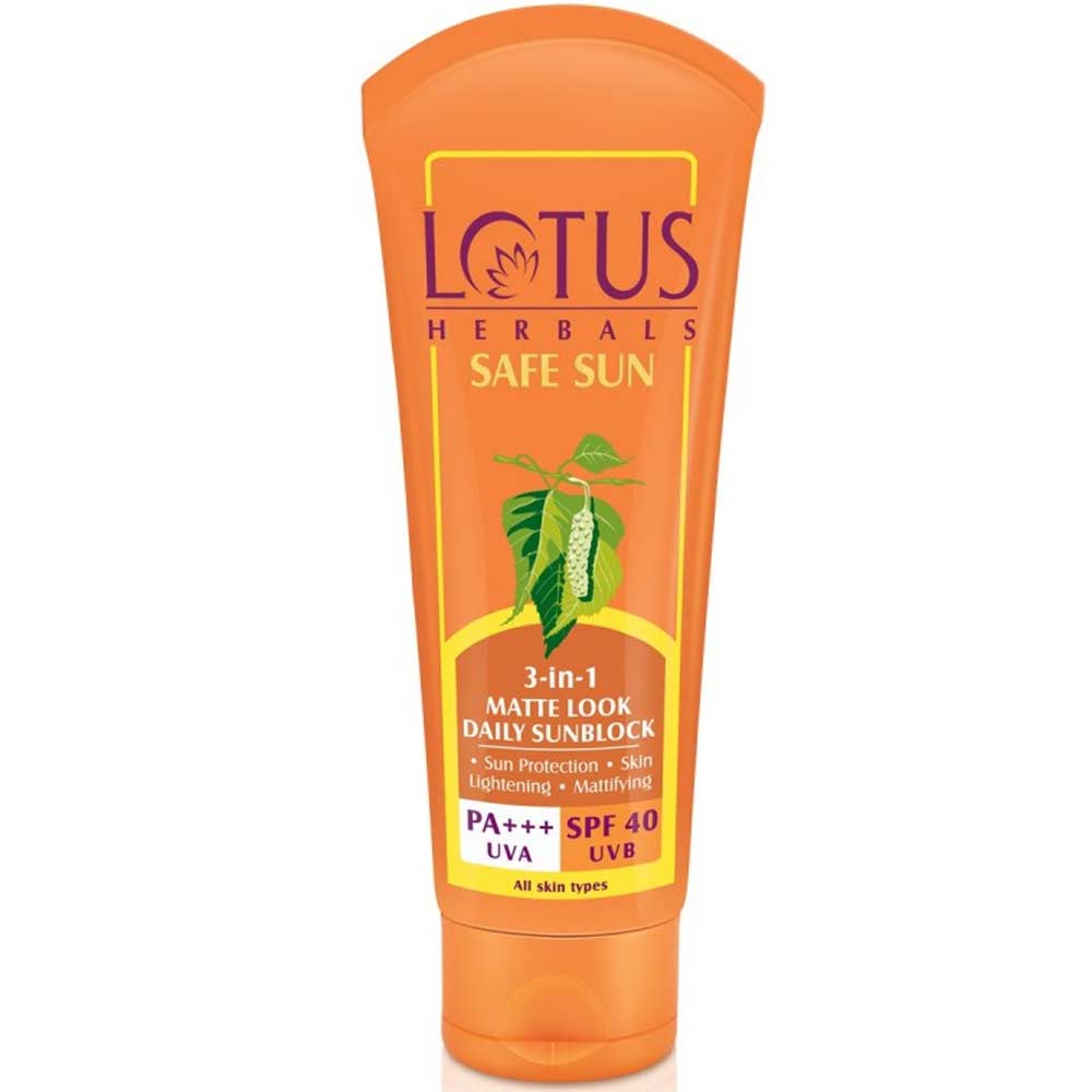 Lotus Herbal Safe Sun 3 in 1 Matte Look Daily Sunblock SPF-40 - 100gm
