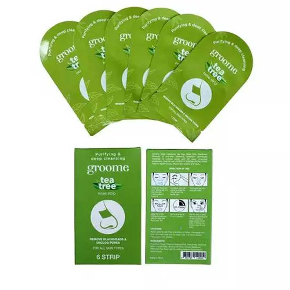 Groome Tea Tree Purifying & Deep Cleansing Nose Strips- 6 pcs