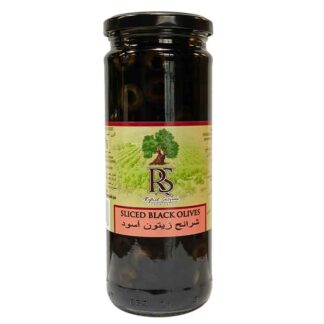 RS Sliced Black Olives: 467ML Glass Jar