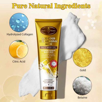 Aichun Beauty 24k Gold Hyaluronic Acid Removal Blackhead Face Wash Gel
