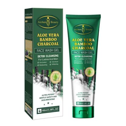 Aichun Beauty Aloe Vera Bamboo Charcoal Detox Cleansing Face Wash Gel