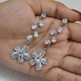 Diamond Cut Unique Design Long Earring for Women