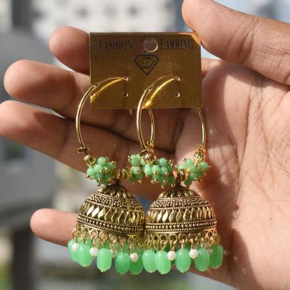 Antique Metal Jhumka Earrings for Women