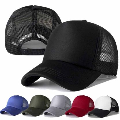 Black 1 PCS Hip Hop Trucker Cap Streetwear Mesh Adjustable Snapback