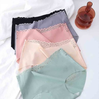 Ice Silk Non-trace Pure Cotton Crotch Lace Seamless Panty