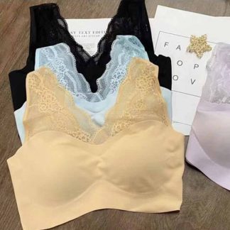 Breathable Seamless Silk Lace Beauty Back Wrapped Chest Sleep Bra