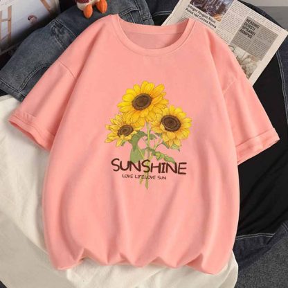 Sunflower Short Sleeve T-Shirts Women