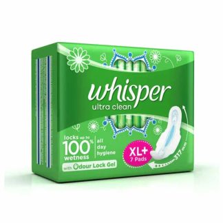 Whisper Ultra Clean Wings Sanitary Pads for Women, XL+ 7 Napkins