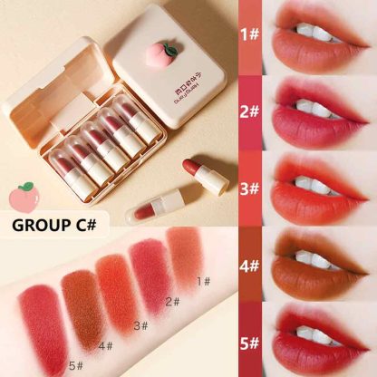Heng Fang 5 Colors Velvet Matte Mini Lipstick Set
