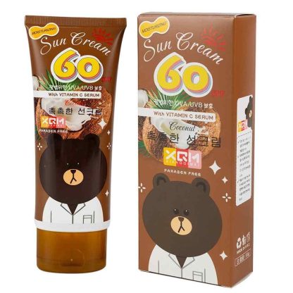 XQM Moisturizing Sunscreen Coconut with vitamin c serum 60+