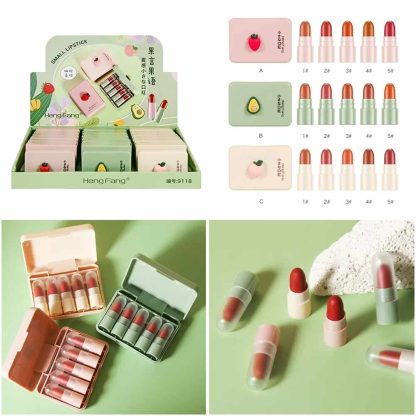 Heng Fang 5 Colors Velvet Matte Mini Lipstick Set