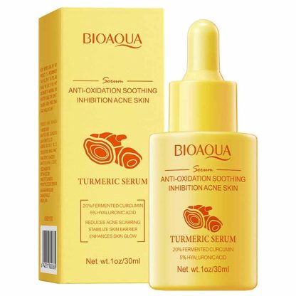 BIOAQUA TURMERIC SERUM ANTI-OXIDATION SOOTHING INHIBITION ACNE SKIN HYDRATING MOISTURIZING REJUVENATION ESSENCE 30ML