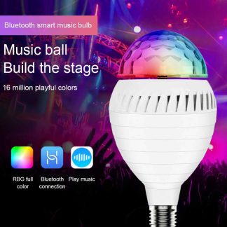 Colorful Auto Rotating Stage Disco Light E27 12W RGB Bluetooth-compatible Music Bulb Lamp Party Light Decoation for home