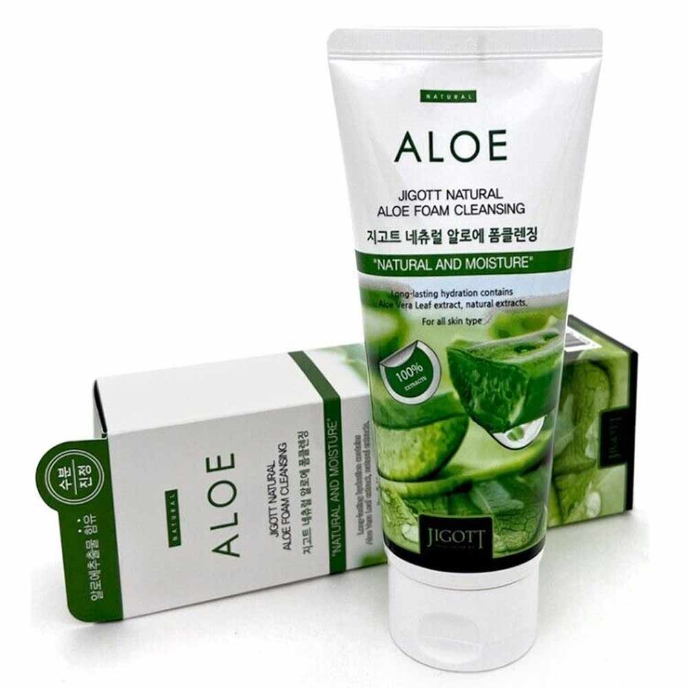 Jigott Natural Foam Cleansing 180ml Aloe Foam Cleanser Cleansing Foam