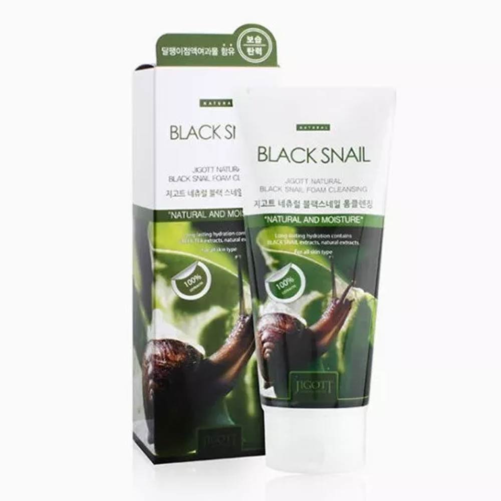 Jigott Natural Foam Cleansing 180ml Black Snail Foam Cleanser Cleansing Foam