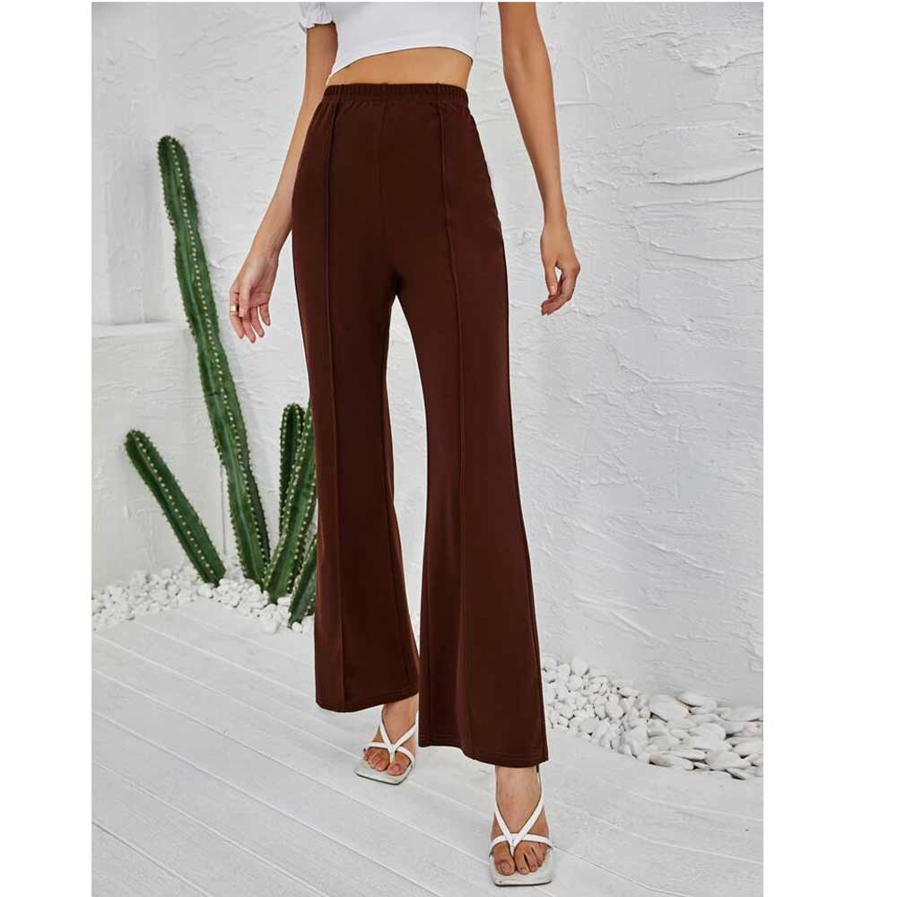 High Waist Press Crease Flare Leg Pants