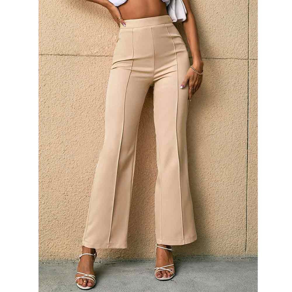 High Waist Press Crease Flare Leg Pants