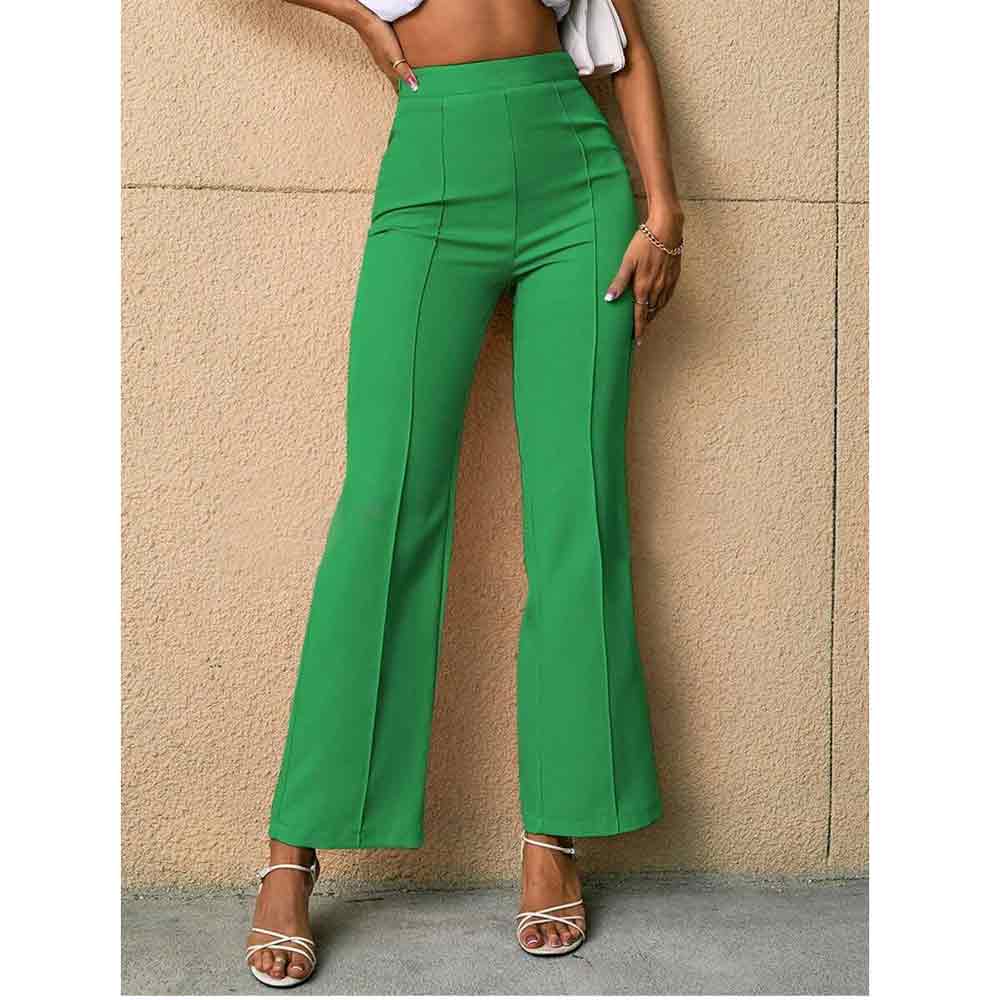 High Waist Press Crease Flare Leg Pants