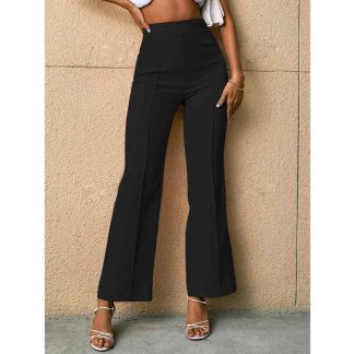 High Waist Press Crease Flare Leg Pants