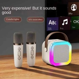 Mini Outdoor Karaoke Bluetooth Speaker Portable With Wireless Microphone Card Subwoofer High Volume