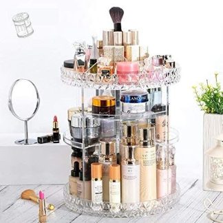 360 Rotating Makeup Organizer, Adjustable Cosmetic Storage Display Case with 8 Layers, Large Capacity Cosmetic Shelf