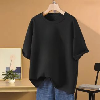 Drop Shoulder Solid Color T-shirt