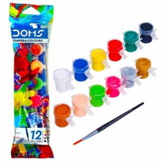 DOMS Tempera Colours 12 Shades with Free Brush