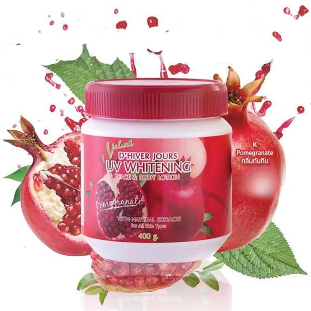 Velvet Uv Whitening Pomegranate Face And Body Lotion 400ml