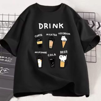 Drink Oversized Drop Shoulder T-Shirt for Women