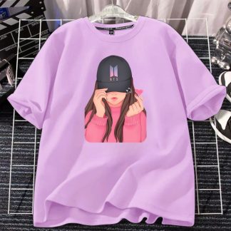 BTS Oversized Drop Shoulder T-Shirt for Women