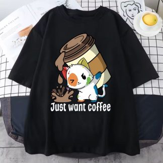 Just want coffee oversize drop shoulder t-shirt