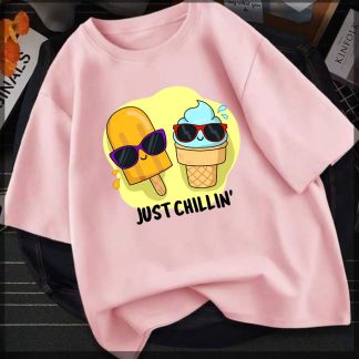 Ice Cream Oversized Drop Shoulder T-Shirt for Women