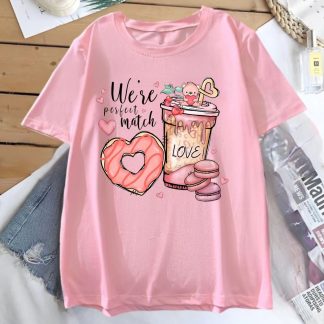 Doughnut Drink Oversize Drop shoulder T-Shirt for Women