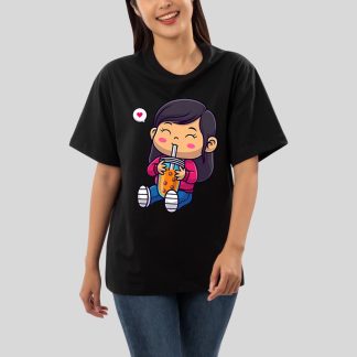 Drink Lover Oversize Drop Shoulder T-Shirt for Women