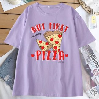 Pizza Oversize Drop shoulder T-Shirt for Women