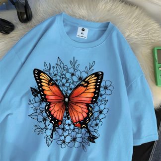Butterfly Oversize Drop Shoulder T-Shirt