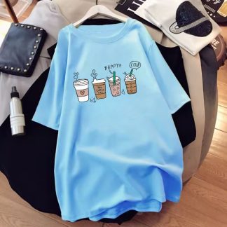 Coffee love oversize drop shoulder t-shirt for women