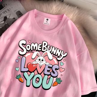 Some Bunny Loves You Drop Shoulder T-Shirt