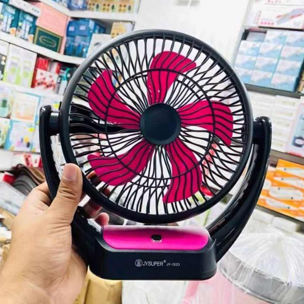JYSUPER JY-2523 Rechargeable Wind Up-Down Movable Desk Fan