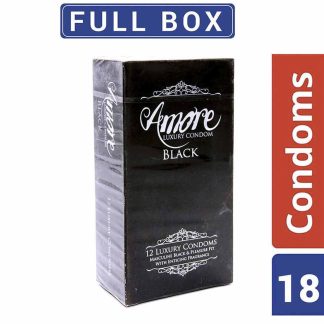 Amore Black Luxury Condom Full Box 3x6=18pcs Condom