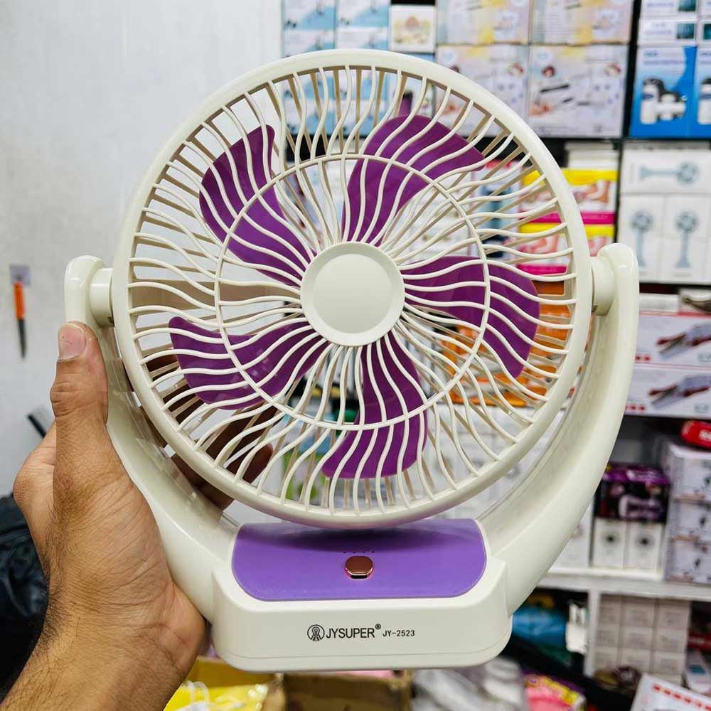JYSUPER JY-2523 Rechargeable Wind Up-Down Movable Desk Fan